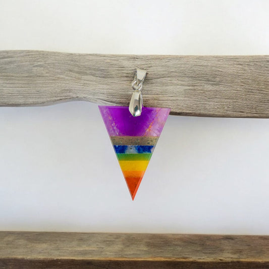 7 Chakra Triangle Pendant for Energy Balance & Spiritual Healing
