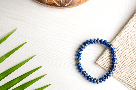 Real Lapis Lazuli Certified Gemstone Bracelet