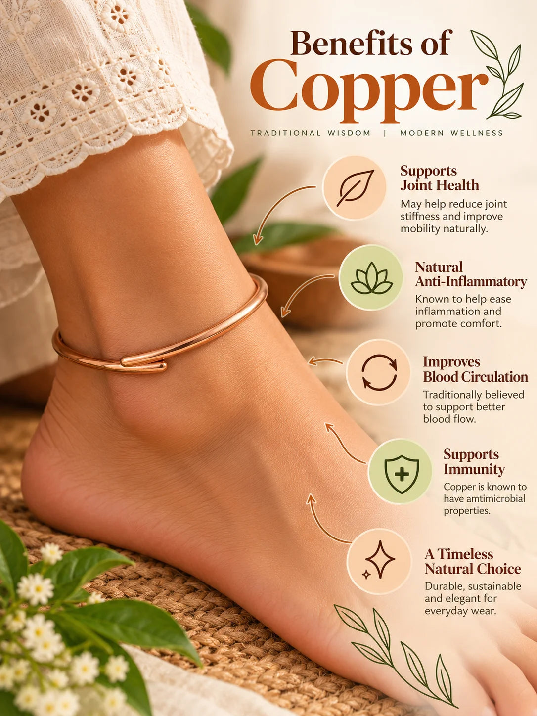 Benefits of wearing a Copper Anklet & Armlet