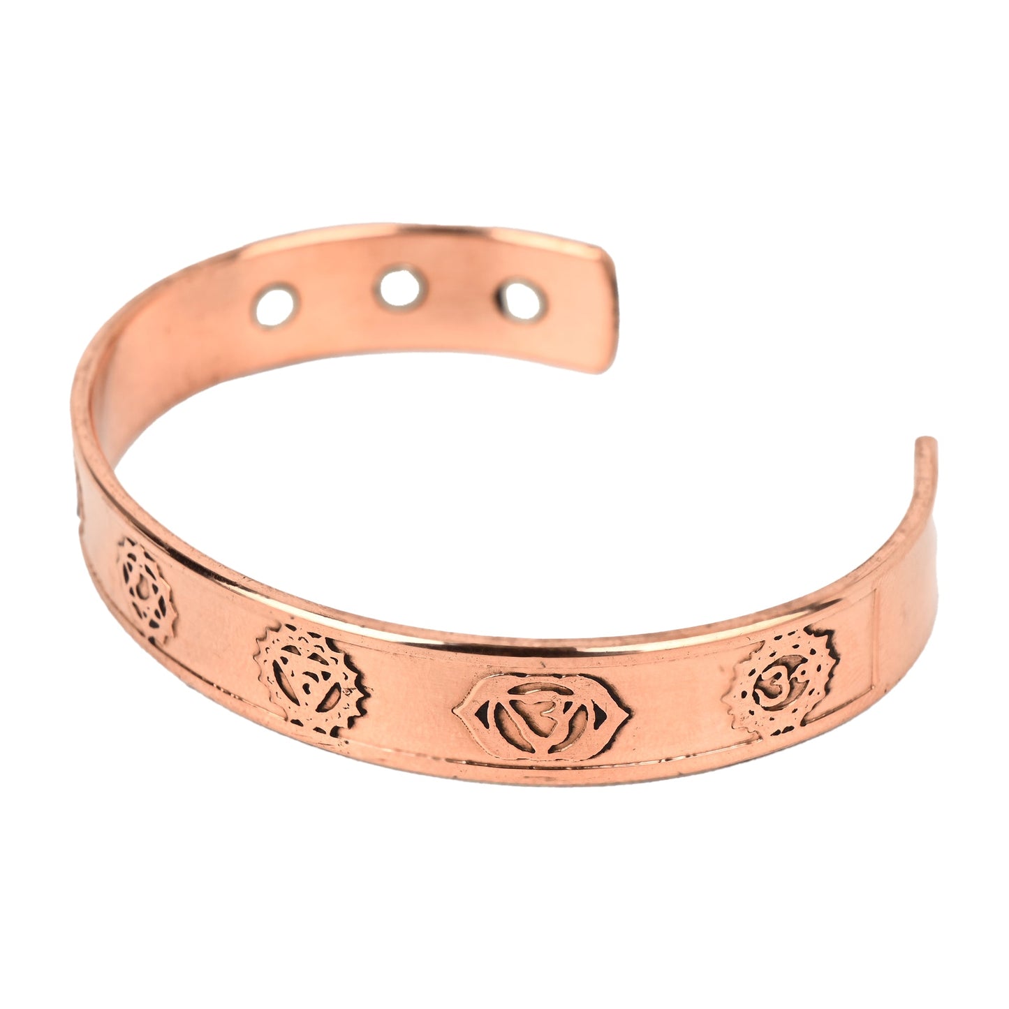 Pure Copper Healing Kada – Unisex Magnetic Cuff with 7 Chakra Engraving