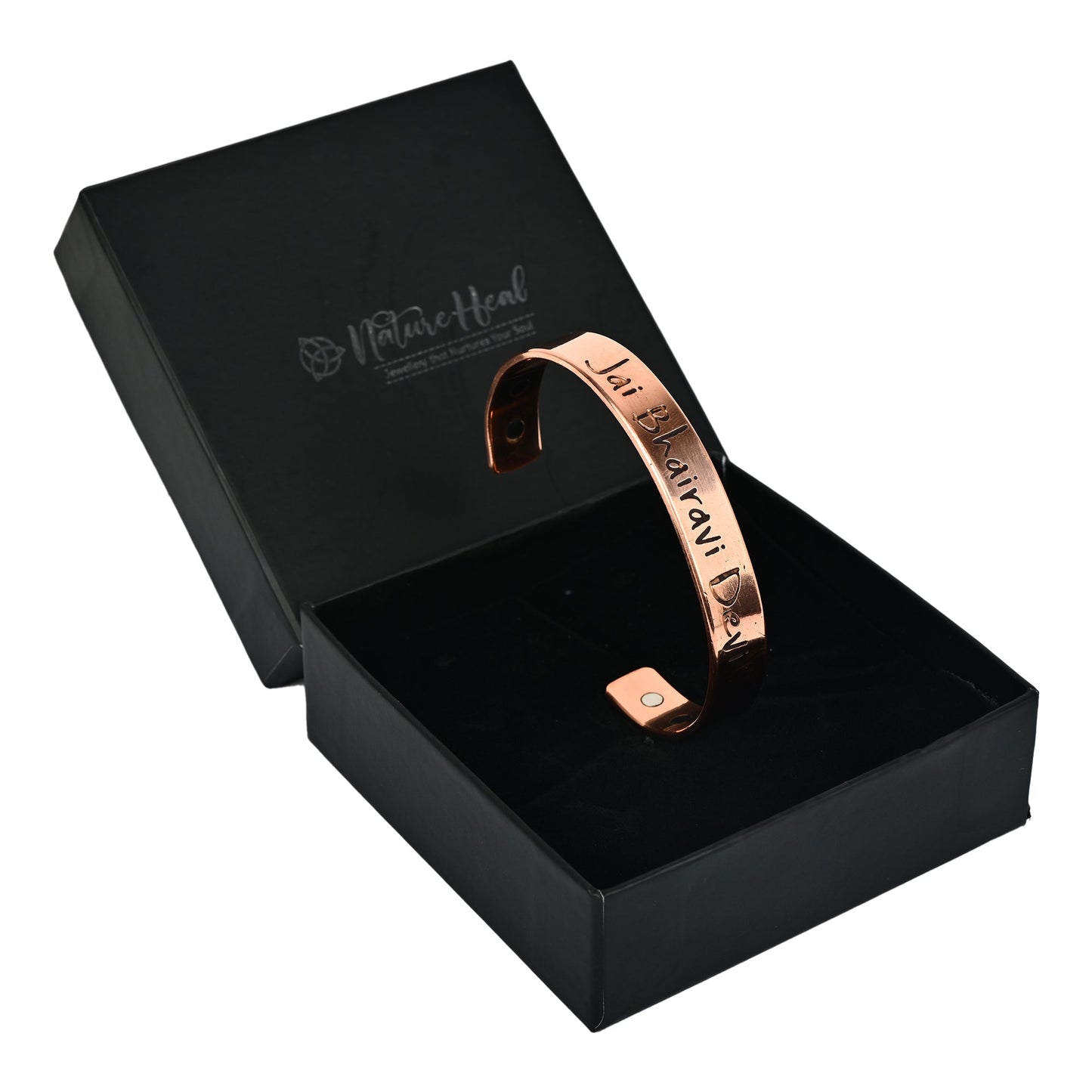 Jai Bhairavi Devi Pure Copper Healing Kada – Unisex Magnetic Energy Bracelet