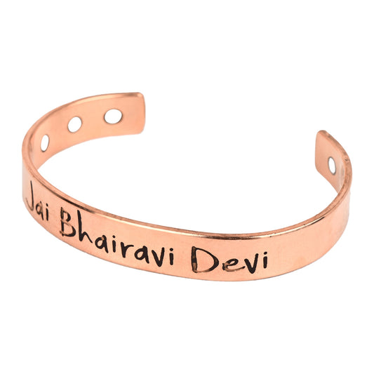 Jai Bhairavi Devi Pure Copper Healing Kada – Unisex Magnetic Energy Bracelet