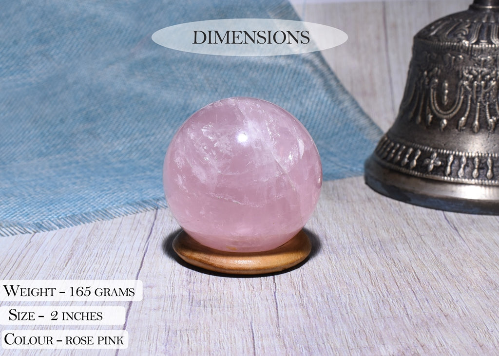 Original Rose Quartz Certified Gemstone Ball