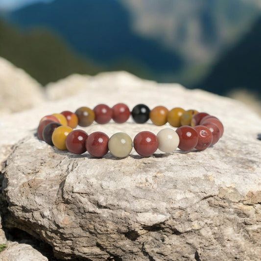 Certified Mookaite Jasper Stone Bracelet for Grounding & Healing