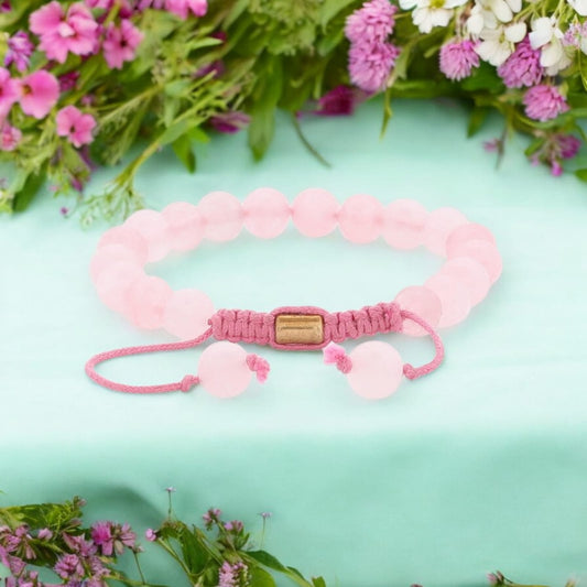 Real Rose Quartz Stone Certified Gemstone Bracelet