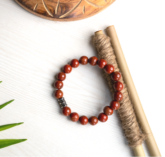 Original Red Jasper Bracelet For Balance, Endurance and Emotional Wellbeing