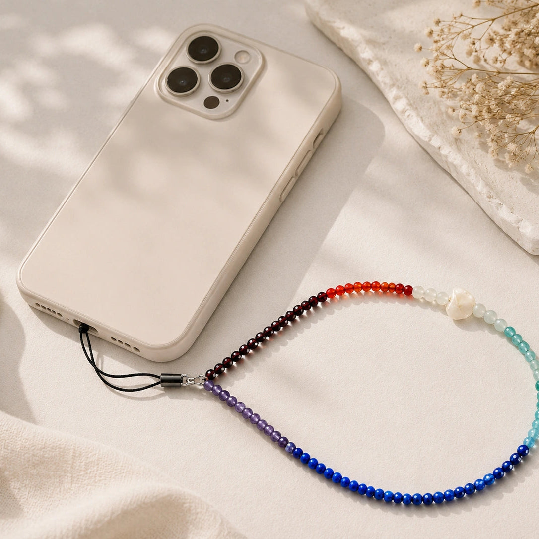 7 Chakra Gemstone Phone Charm for Positive Energy