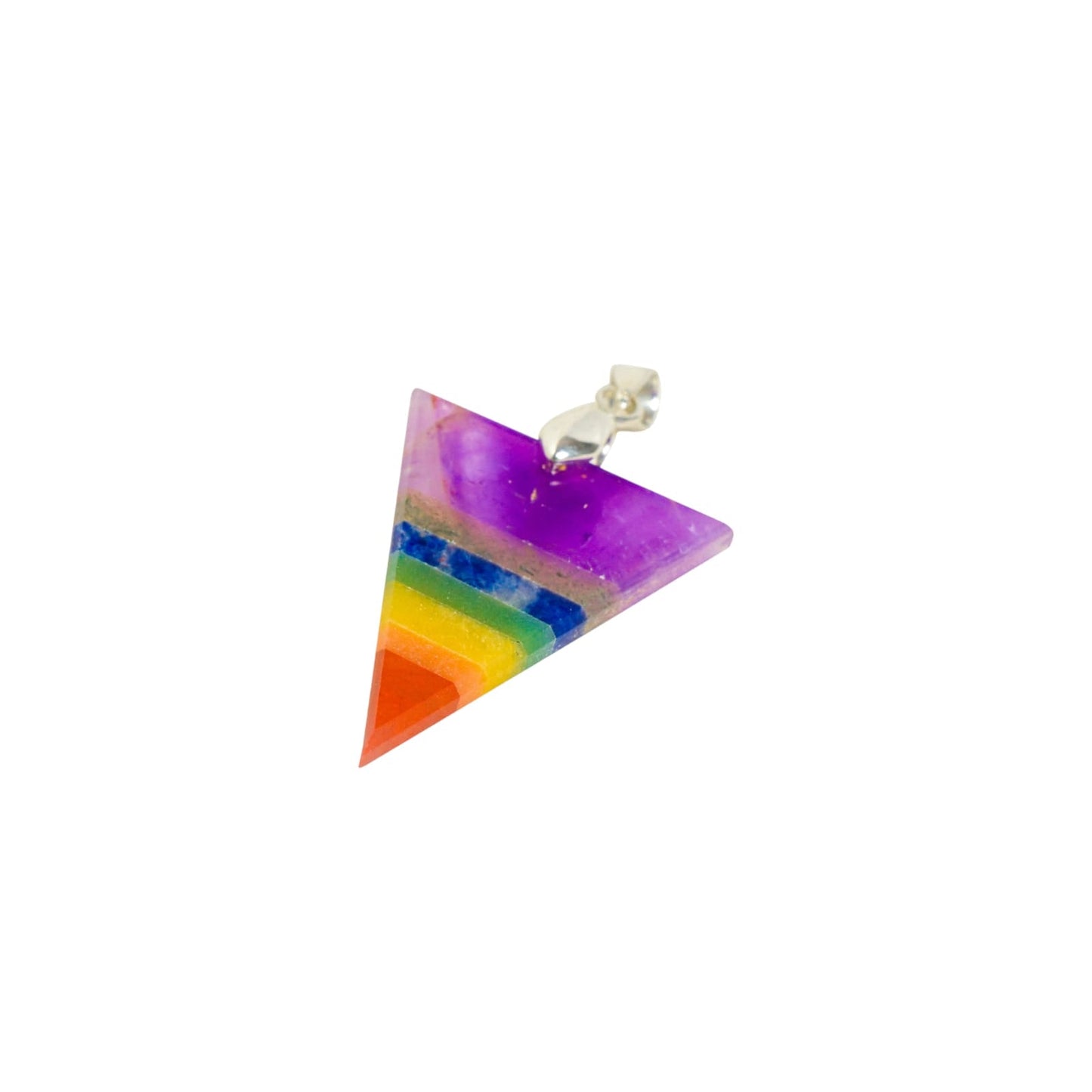 Balance Your Energy with the 7 Chakra Triangle Pendant – A Powerful, Geometric Gemstone Necklace for Healing and Alignment.