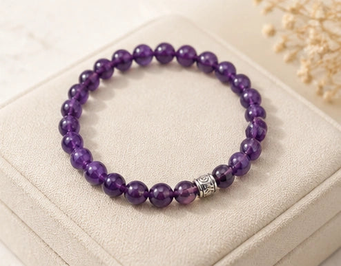 Natural Amethyst Bracelet – Stress Relief & Spiritual Healing Crystal Jewelry
