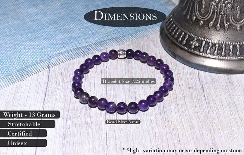 Real Amethyst Stone Certified Gemstone Bracelet