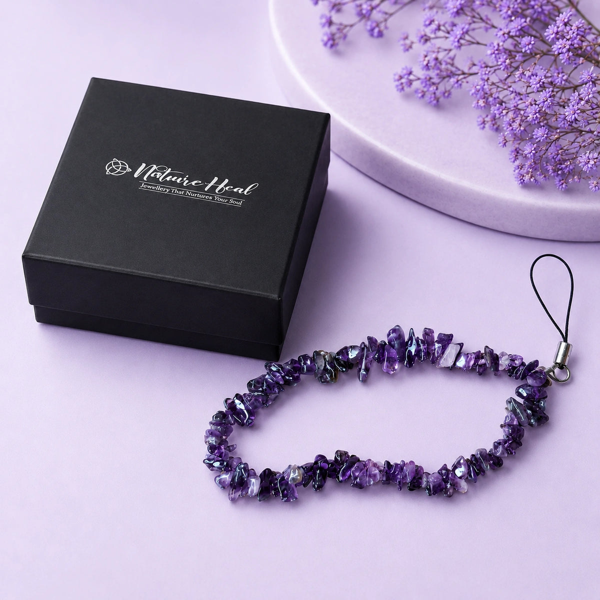 Amethyst Healing Charm for Calm & Positive Energy