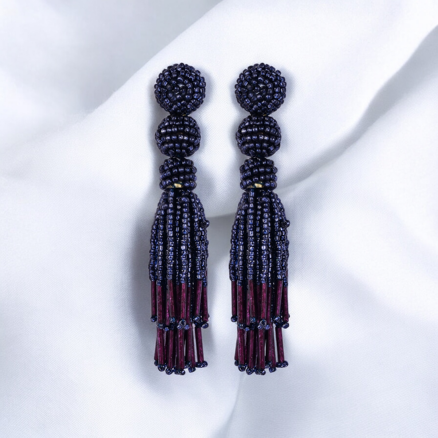 Artisan Crafted Navy Blue Earrings