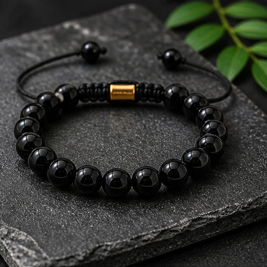 Natural Black Tourmaline Bracelet – Healing Crystal for Negative Energy Protection