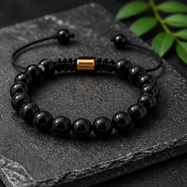 Natural Black Tourmaline Bracelet – Healing Crystal for Negative Energy Protection