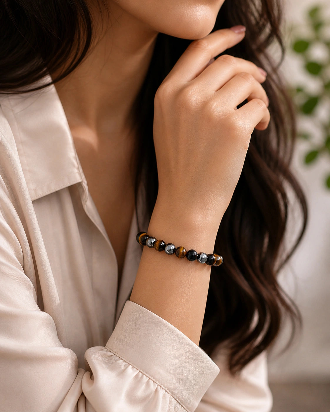 Triple Protection Crystal Bracelet – Cleansing, Focus & Emotional Balance Jewelry