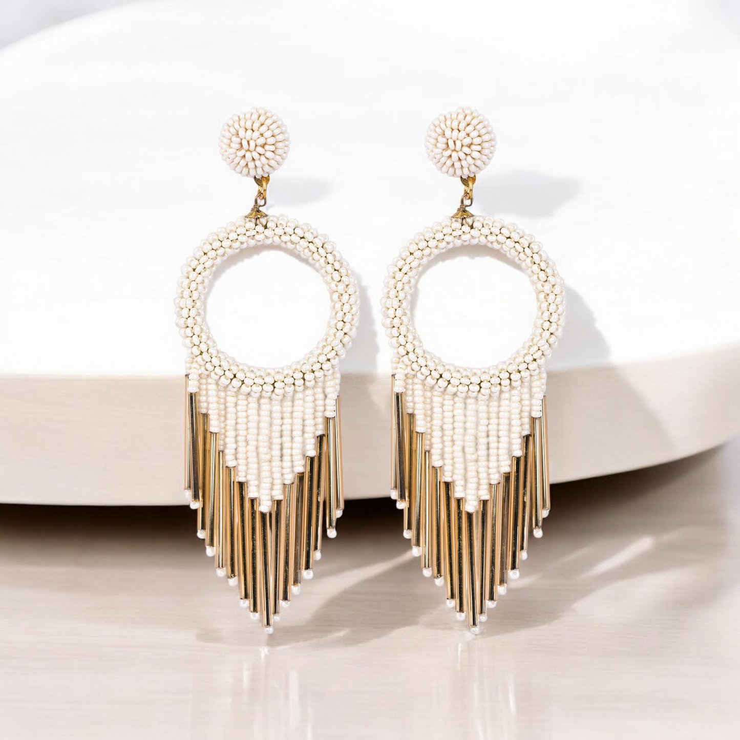 Boho Chic Beaded Hoop Statement Jewellery
