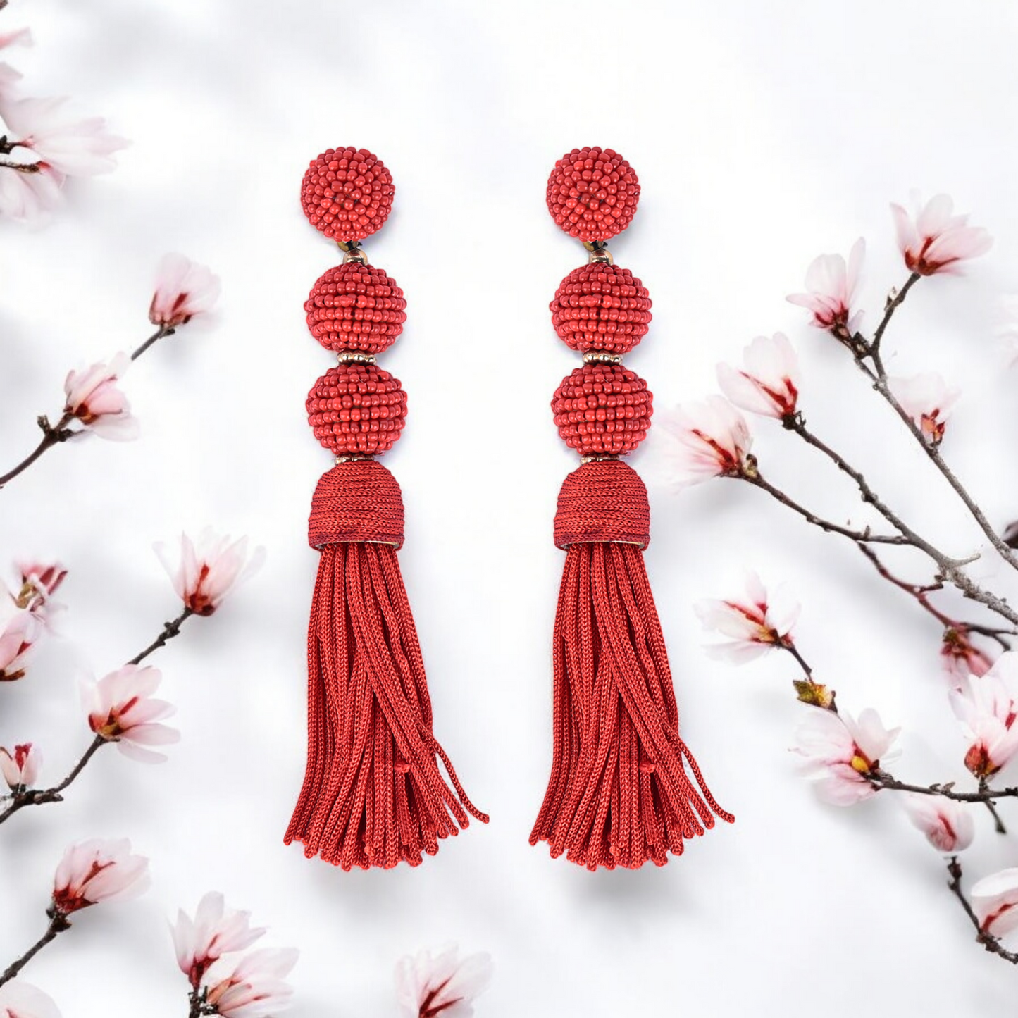 Boho Red Tassel Statement Jewellery