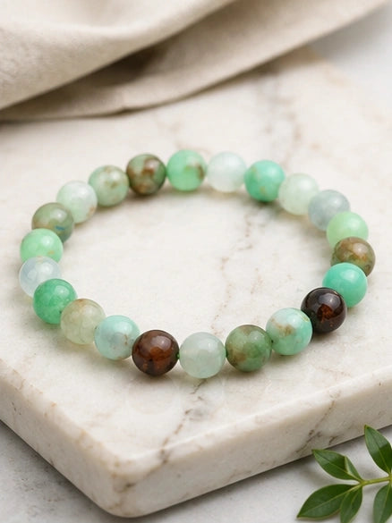 Natural Chrysoprase Bracelet for Healing, Abundance & Heart Energy