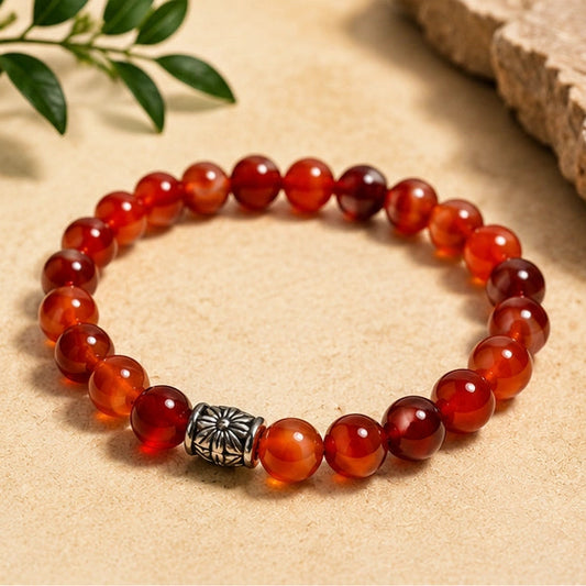 Carnelian Stone Certified Gemstone Bracelet – Confidence, Energy & Motivation
