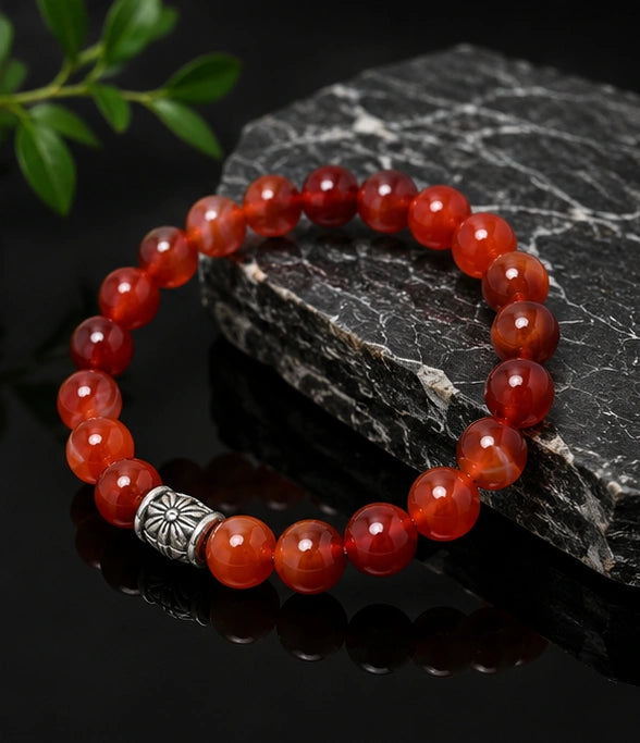 Carnelian Stone Certified Gemstone Bracelet – Confidence, Energy & Motivation