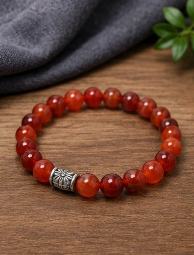 Carnelian Stone Certified Gemstone Bracelet – Confidence, Energy & Motivation