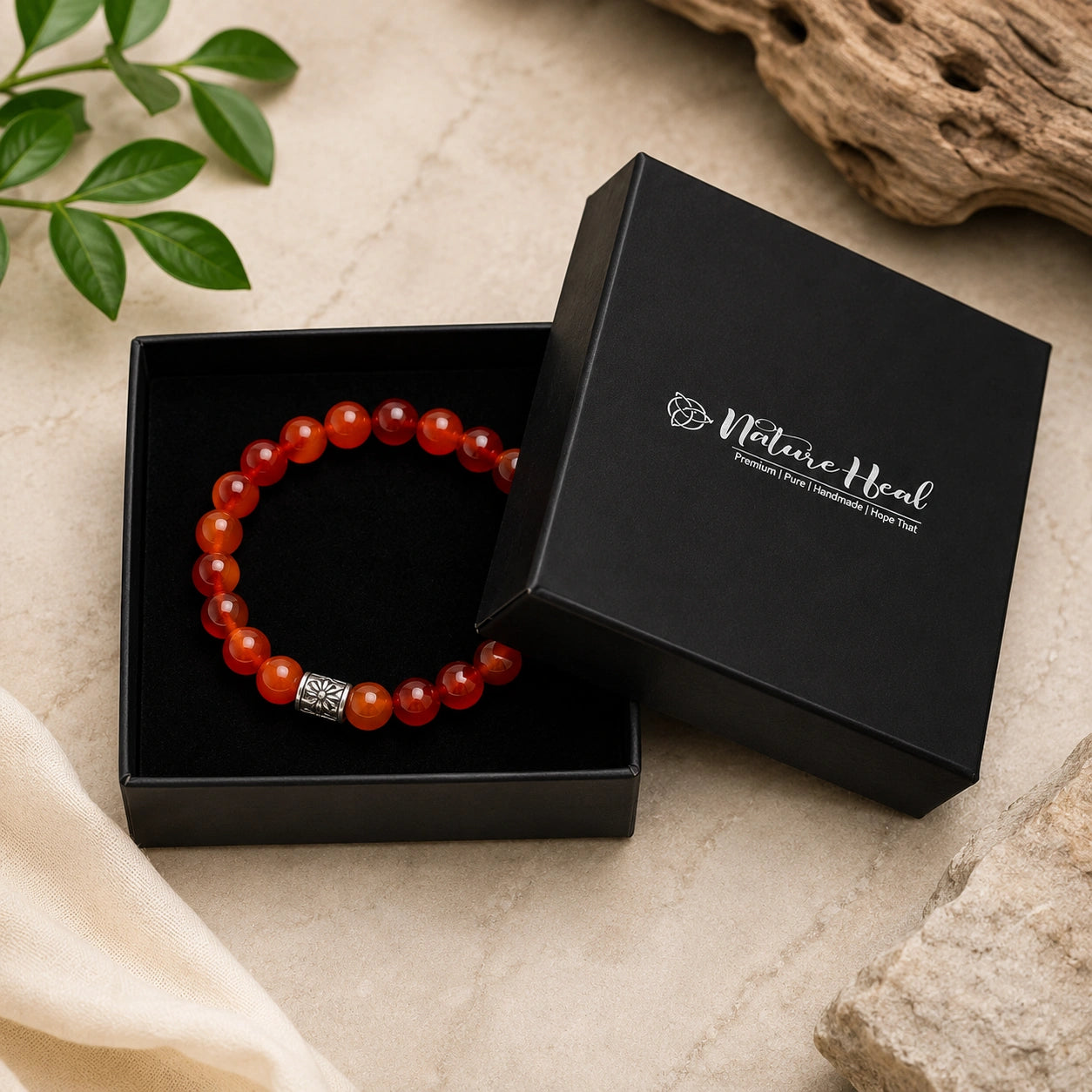 Carnelian Stone Certified Gemstone Bracelet – Confidence, Energy & Motivation