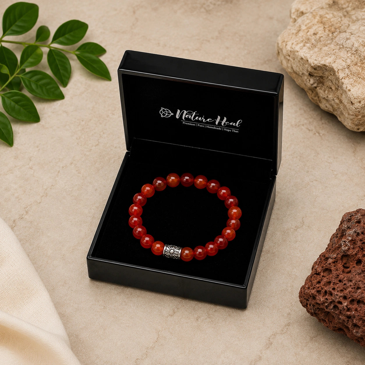 Carnelian Stone Certified Gemstone Bracelet – Confidence, Energy & Motivation