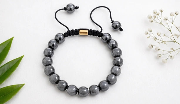 Certified Hematite Gemstone Bracelet – Focus, Stability & Positive Energy