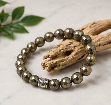 Certified Pyrite Gemstone Bracelet
