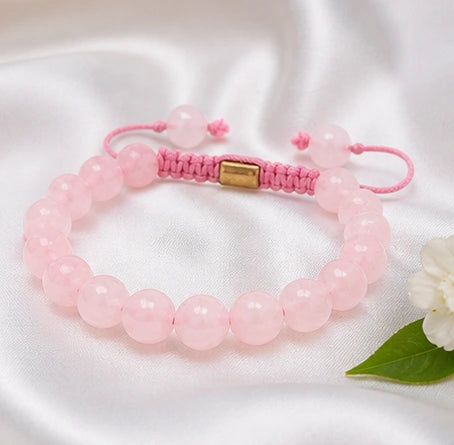 Certified Rose Quartz Bracelet – Relationship Healing & Stress Relief