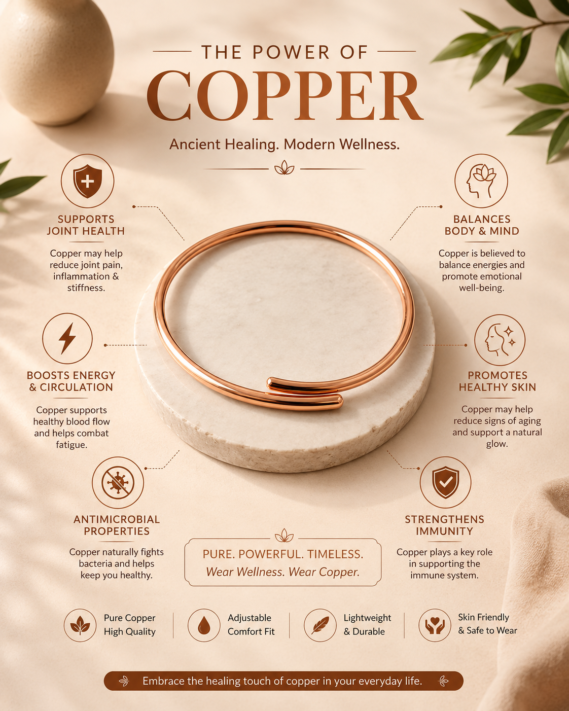 Elegant Pure Copper Necklace6