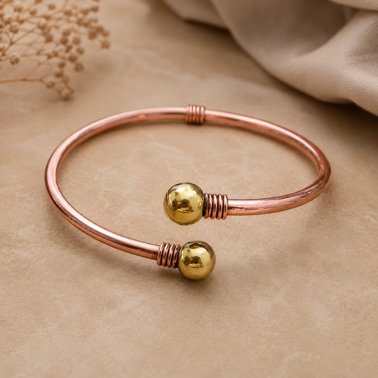 Pure Copper Anklet & Armlet for Men & Women | Ayurvedic Healing Kada | Adjustable Dual Wear Bracelet – Nature Heal