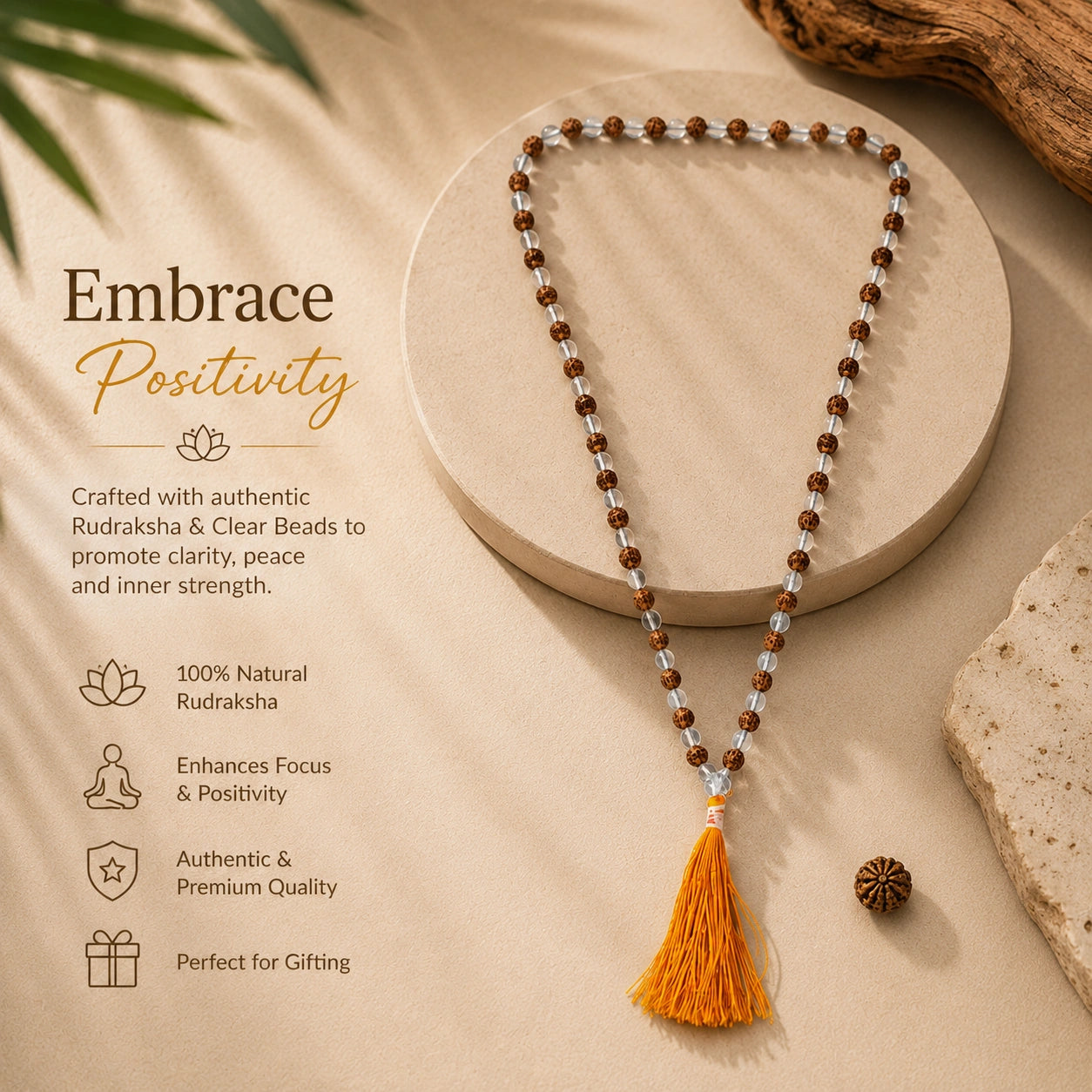 Clear Quartz Crystal Meditation Mala
