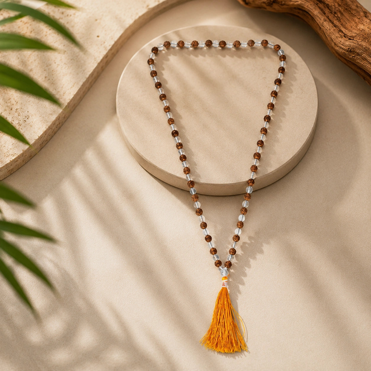 Clear Quartz Rudraksha Jaap Mala