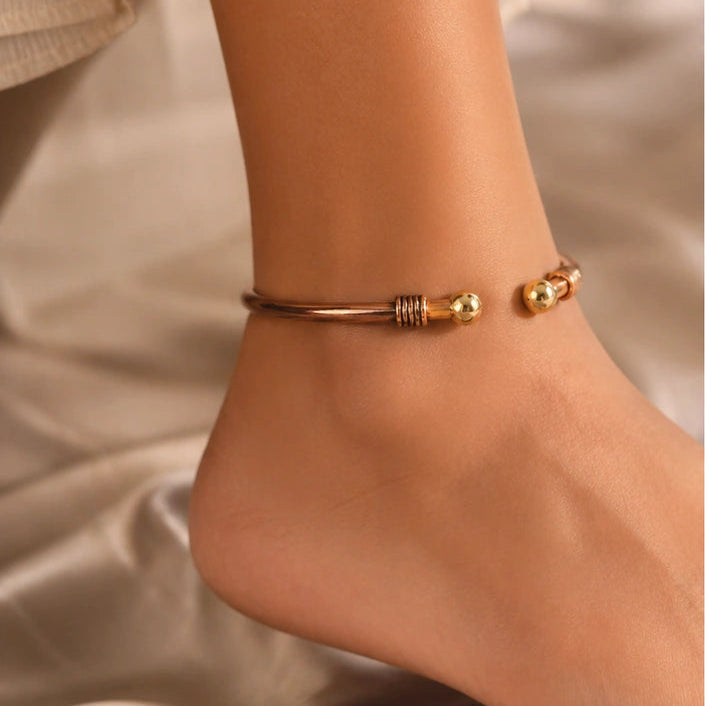Copper Anklet Bracelet – Boho Ethnic Foot Jewelry for Women & Girls