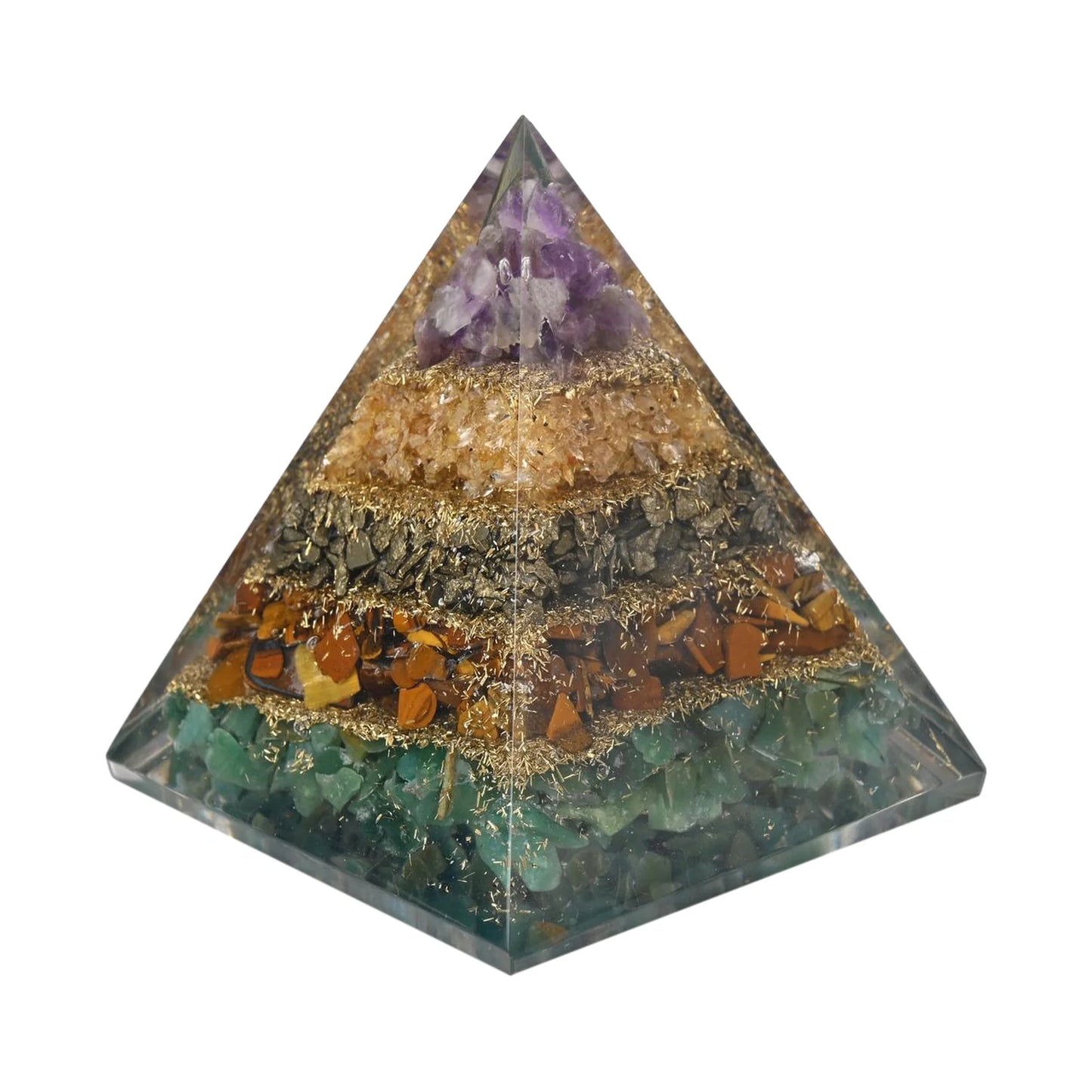 Natural Multi-Stone Money Magnet Pyramid for Wealth & Prosperity