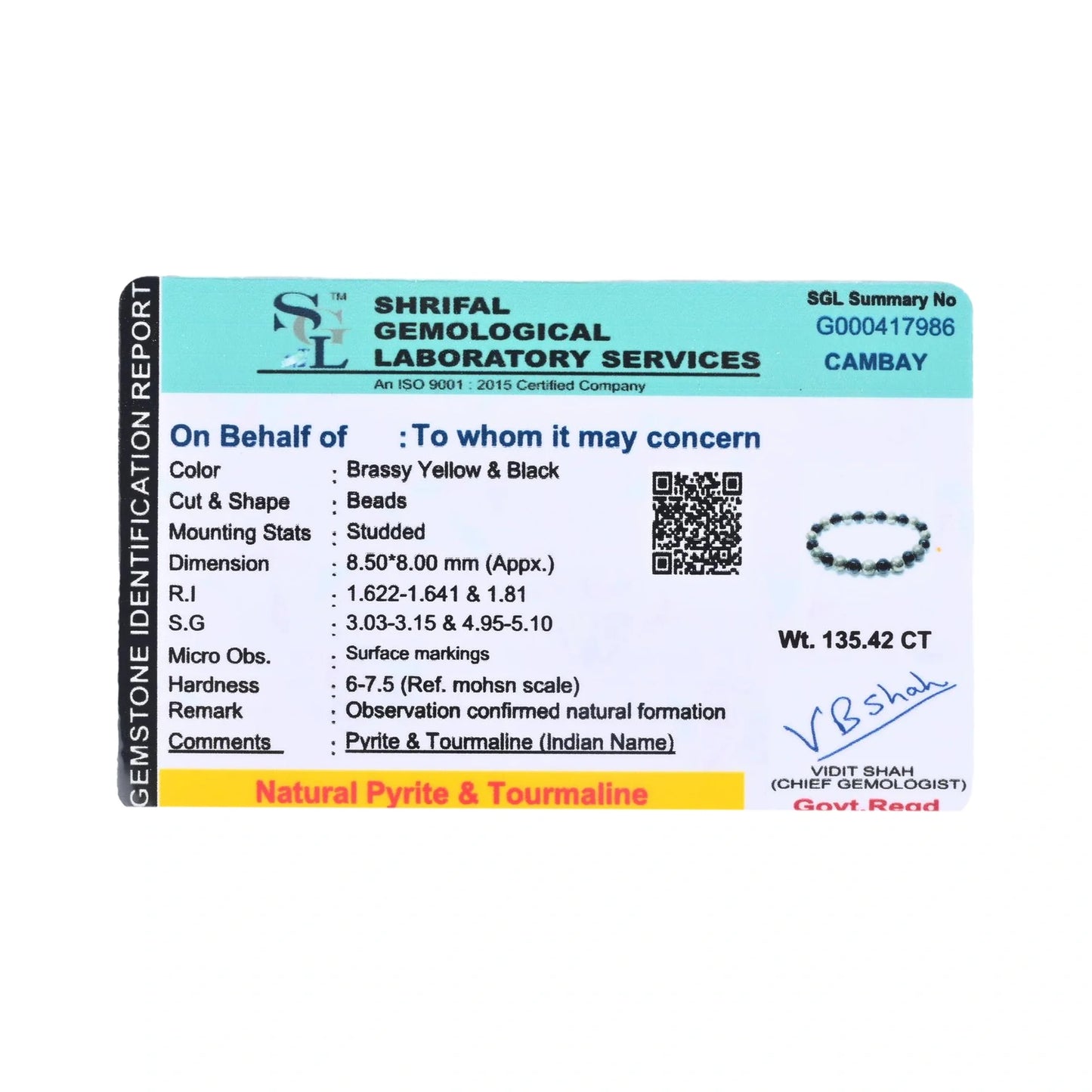 Natural Pyrite & Tourmaline Bracelet for Wealth, Power & Protection