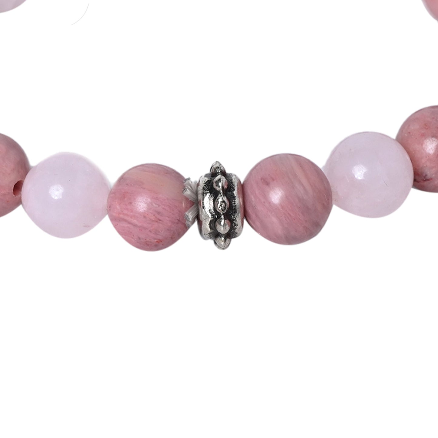 Rose Quartz and Rhodonite Certified Gemstone Bracelet