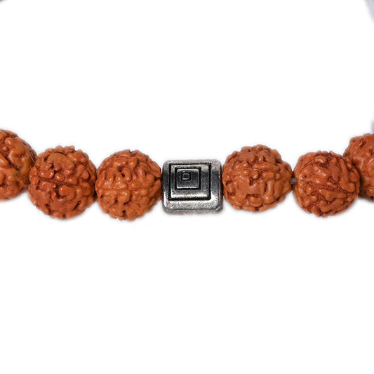 Quartz Crystal and Rudraksha Stone Gemstone Bracelet