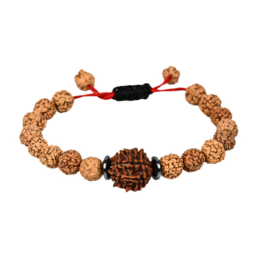 Authentic 5 Mukhi Rudraksha Bracelet – Energized, Natural Beads, Spiritual Healing Jewelry (Unisex)