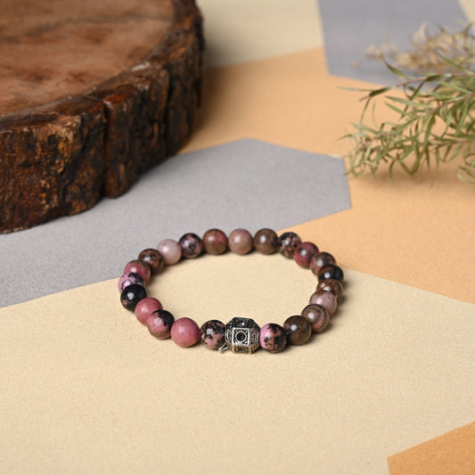 Rhodonite Stone Certified Gemstone Bracelet