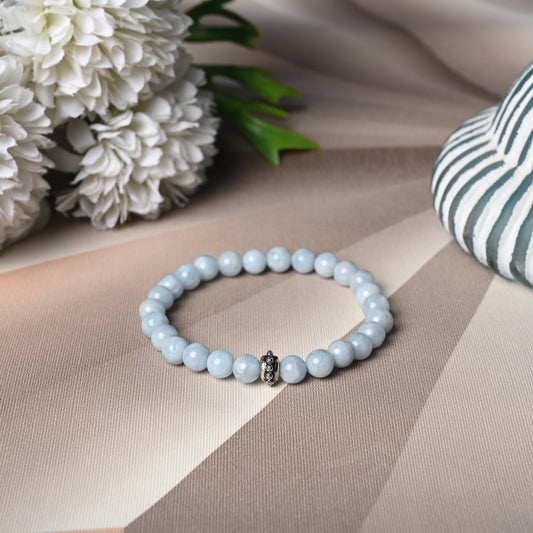Natural Aquamarine Stone Bracelet for Calmness & Emotional Balance