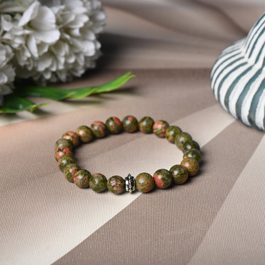 Unakite Stone Certified Gemstone Bracelet