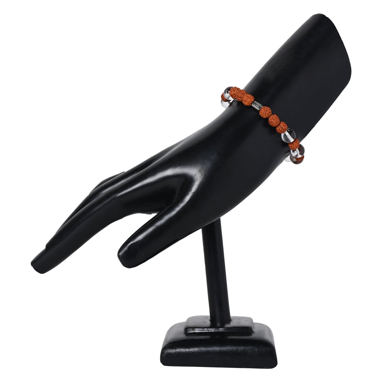 Natural Quartz and Rudraksha Stone Bracelet for Spiritual Balance