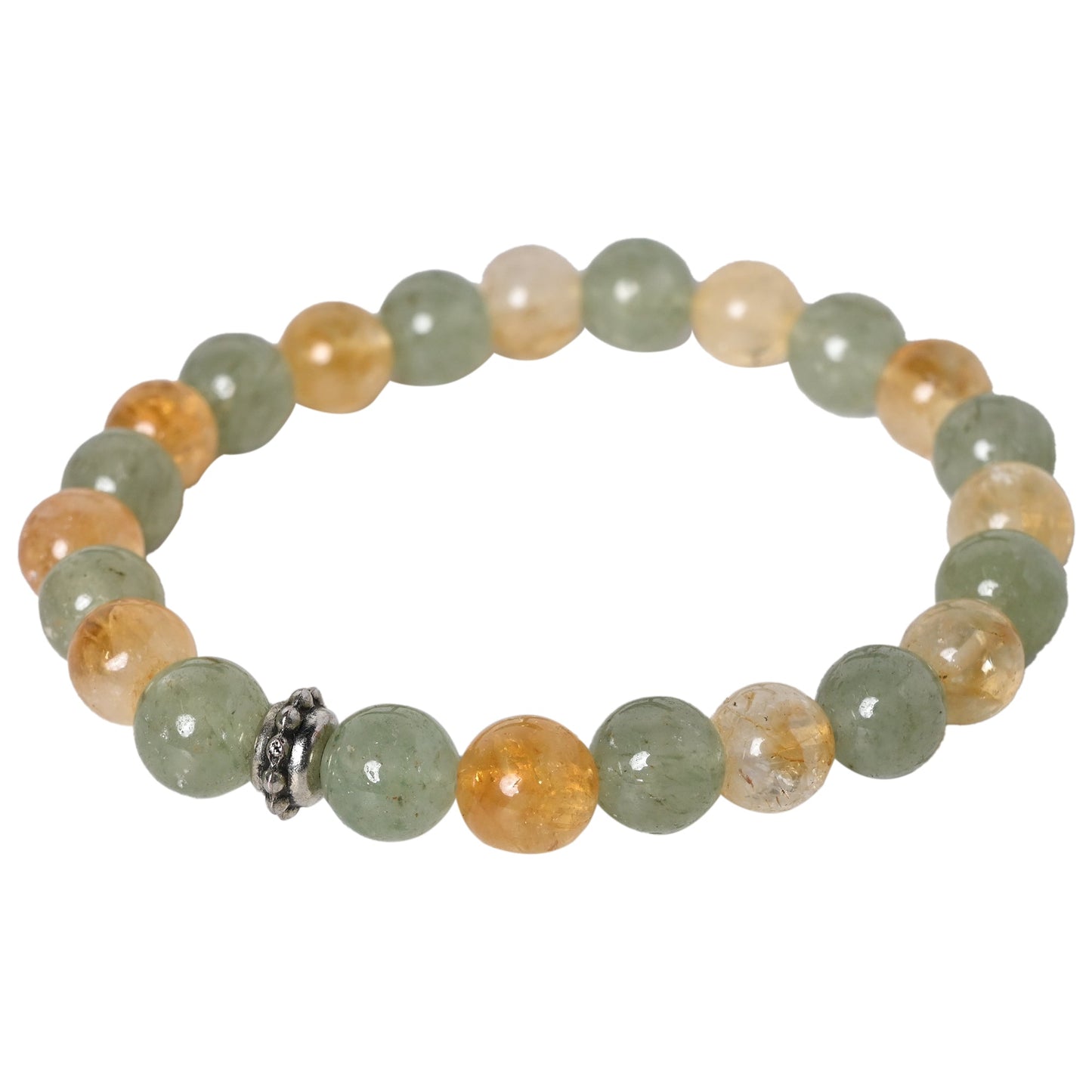 Aventurine and Citrine Certified Gemstone Bracelet