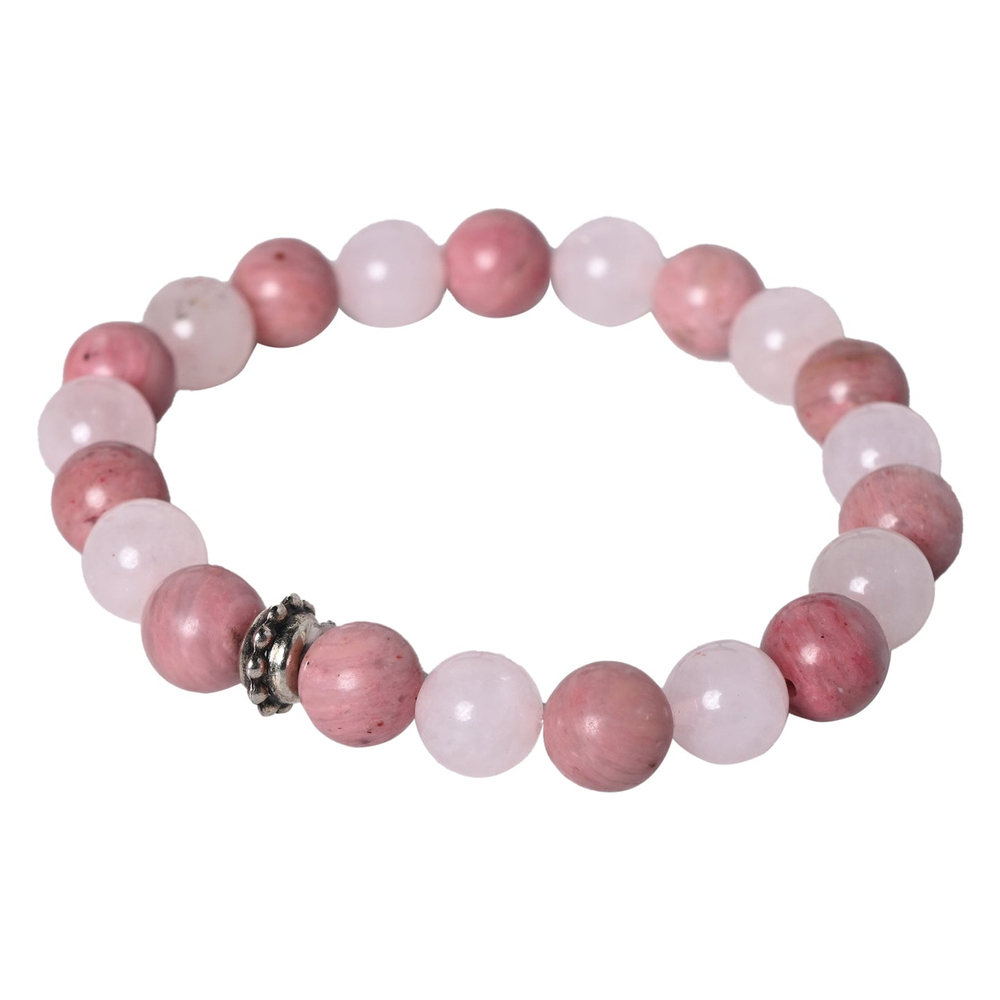 Rose Quartz and Rhodonite Certified Gemstone Bracelet