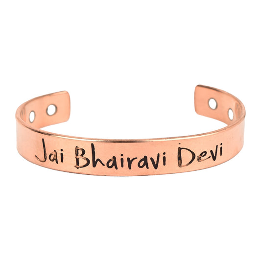 Jai Bhairavi Devi Pure Copper Healing Kada – Unisex Magnetic Energy Bracelet