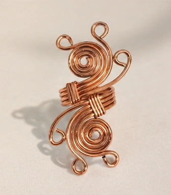Handmade Adjustable Pure Copper Designer Ring for Women | Artisan Wellness Jewelery (Copy)