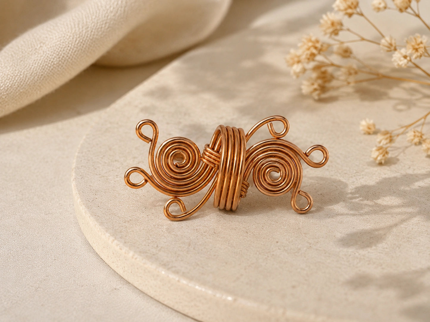 Handmade Adjustable Pure Copper Designer Ring for Women | Artisan Wellness Jewelery (Copy)