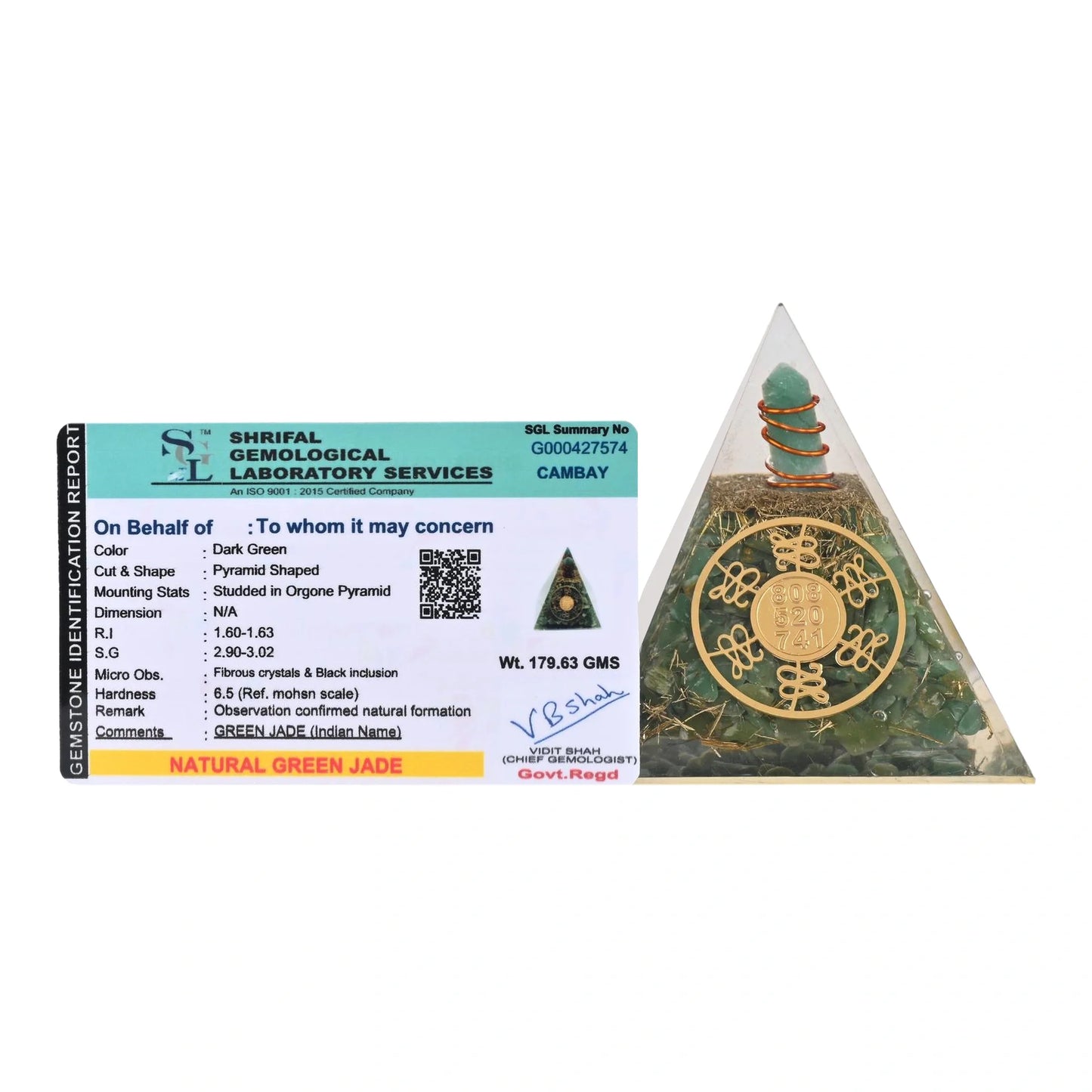 Feng shui jade pyramid for wealth